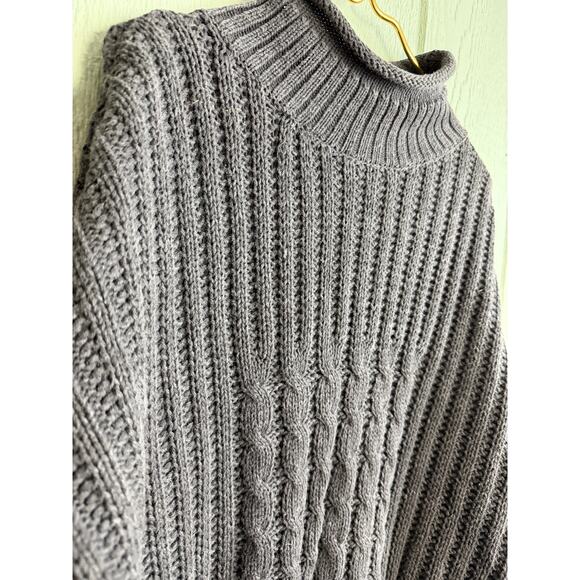 Vintage Autograph Clothing Chunky Knit Mock Neck Sweater Gray Cable Knit Small - Picture 4 of 7